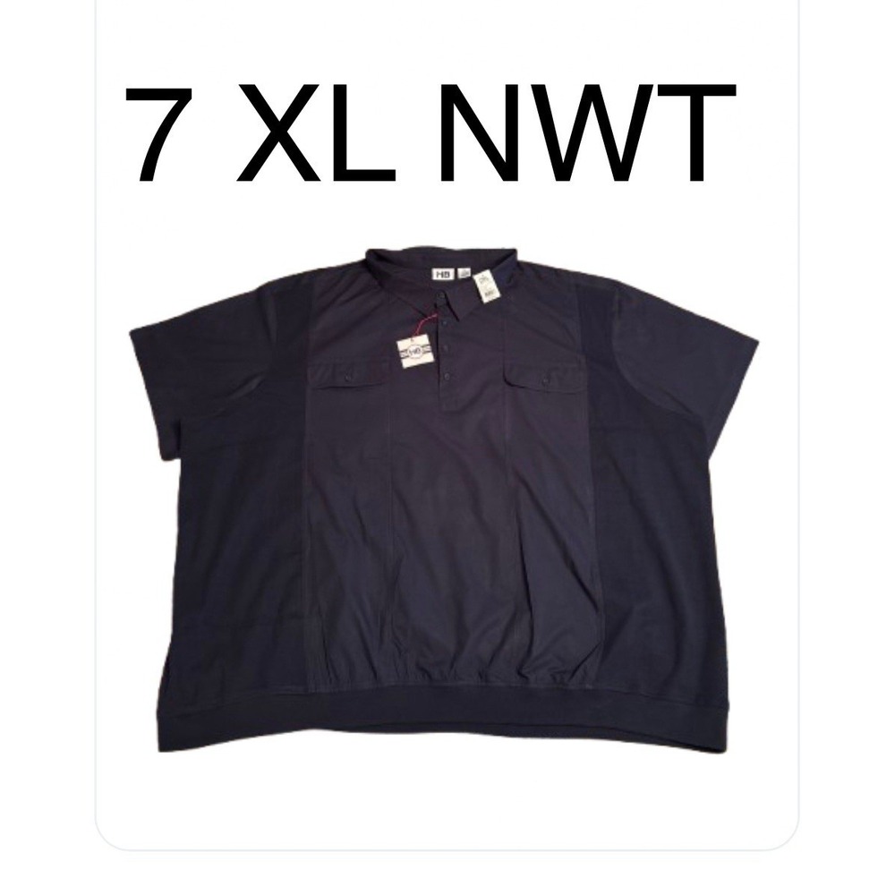 Harbor Bay 7XL Navy Pullover Shirt New NWT Pockets EZ care